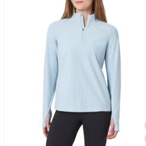 NWOT Mondetta Women's S Light Blue Long Sleeve 1/4 Zip Pullover Active Shirt
